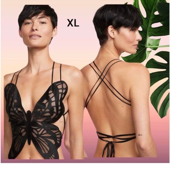 NEW X-LARGE VS VERY SEXY Butterfly Embroidery Crop Top - Picture 1 of 10